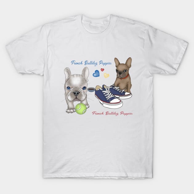 French Bulldog Puppies T-Shirt by KateQR